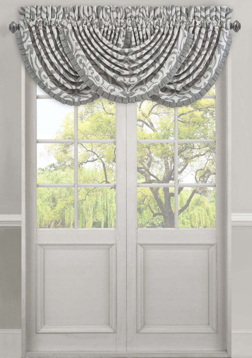 FA18 PIERCE CHARCOAL VALANCE:Swag  Tailored 1-50:CHARCOAL