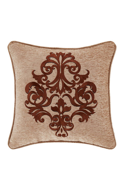  18 Inch Luciana Beige Square Embellished Decorative Throw Pillow