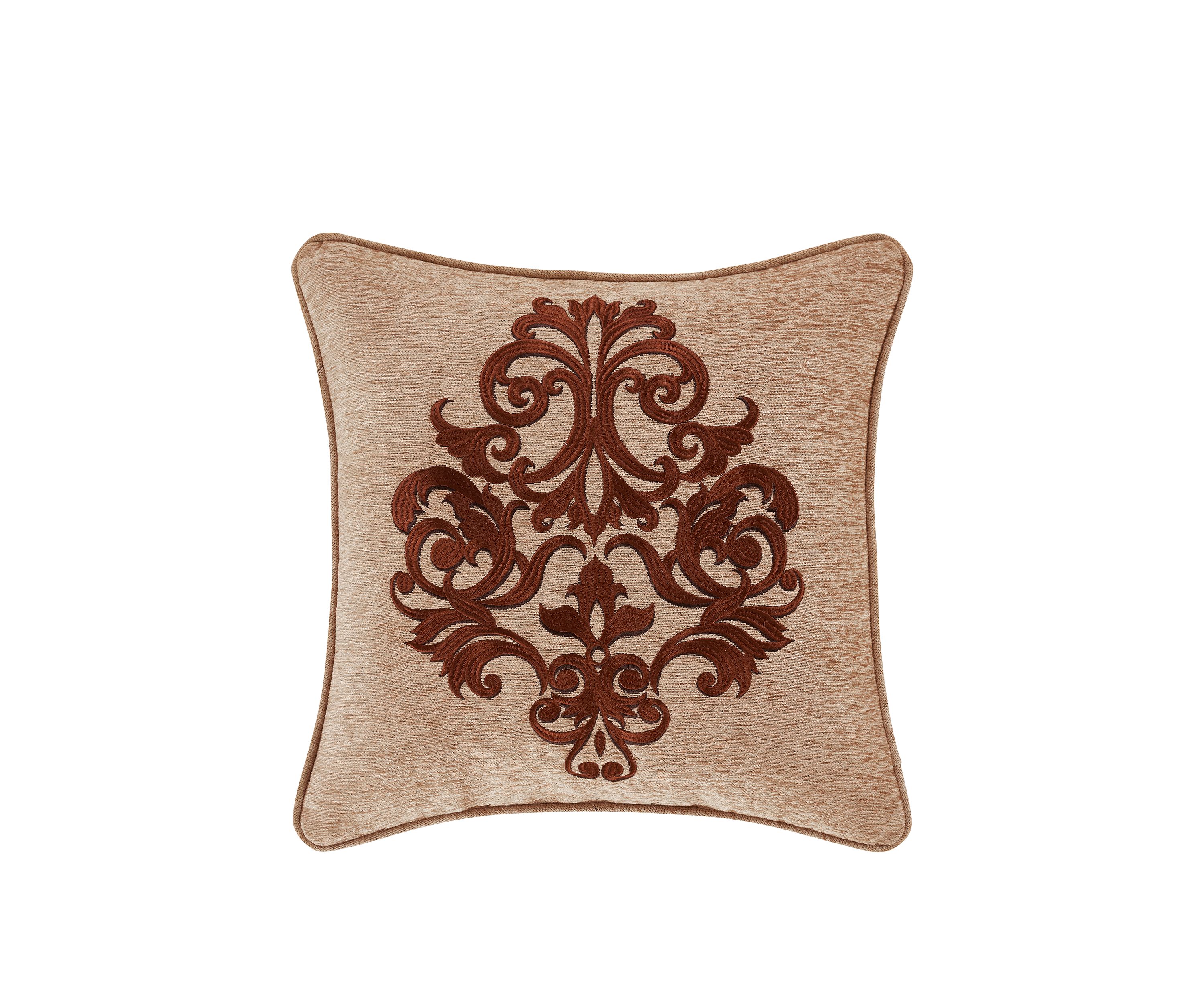 Luciana 18" Square Embellished Decorative Throw Pillow