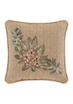 Martinique Gold 18 Inch Square Embellished Decorative Throw Pillow