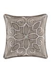 Deco Silver 18 Inch Square Decorative Throw Pillow