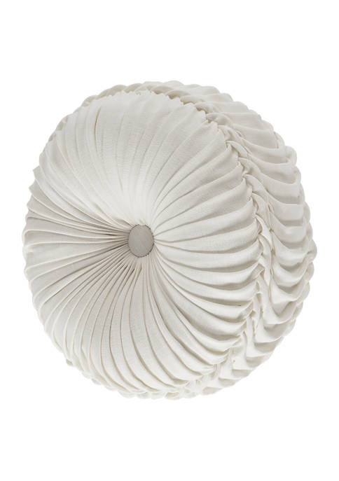 Angeline Ivory Tufted Round Decorative Throw Pillow