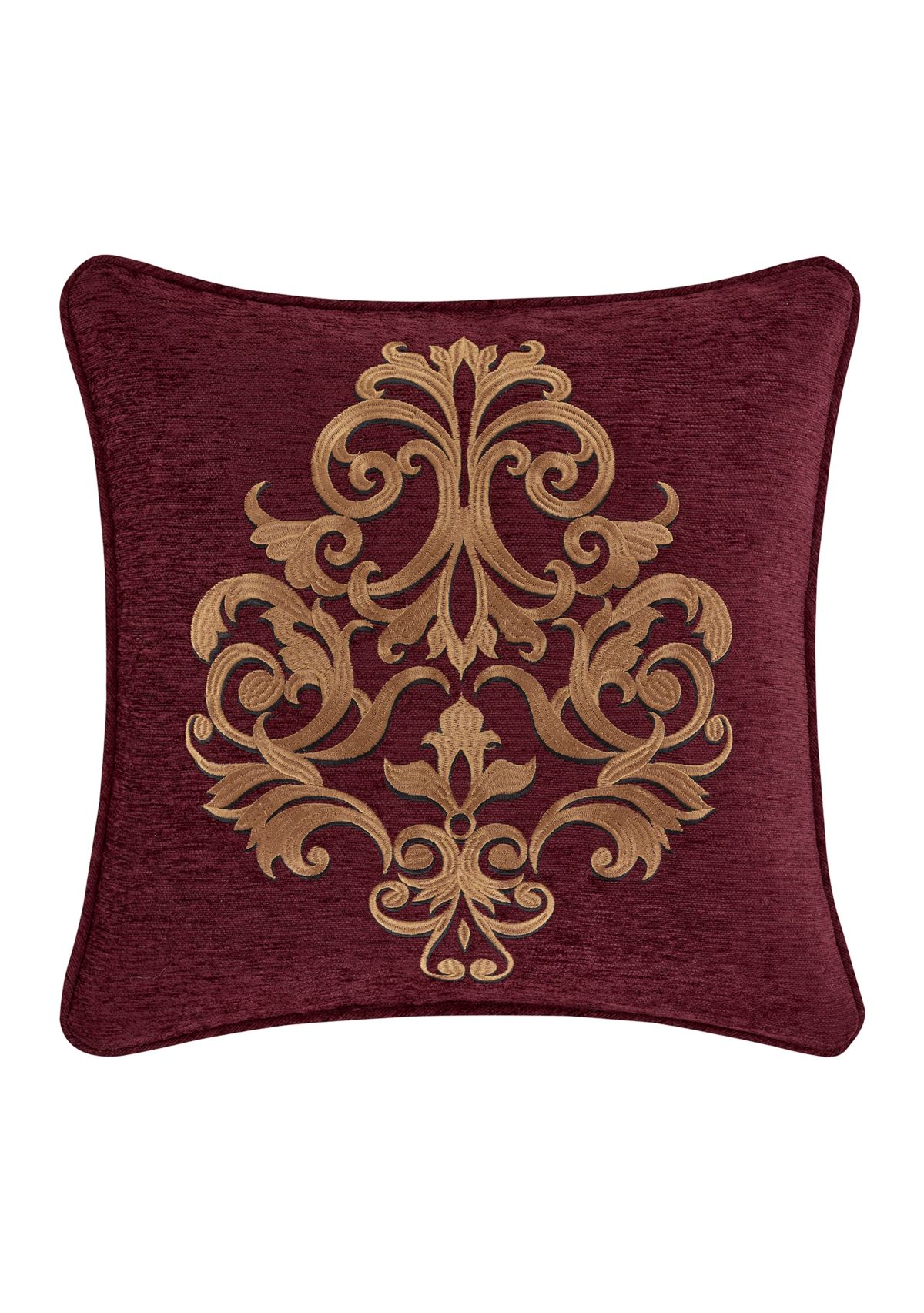 Garnet 18" Square Embellished Decorative Throw Pillow