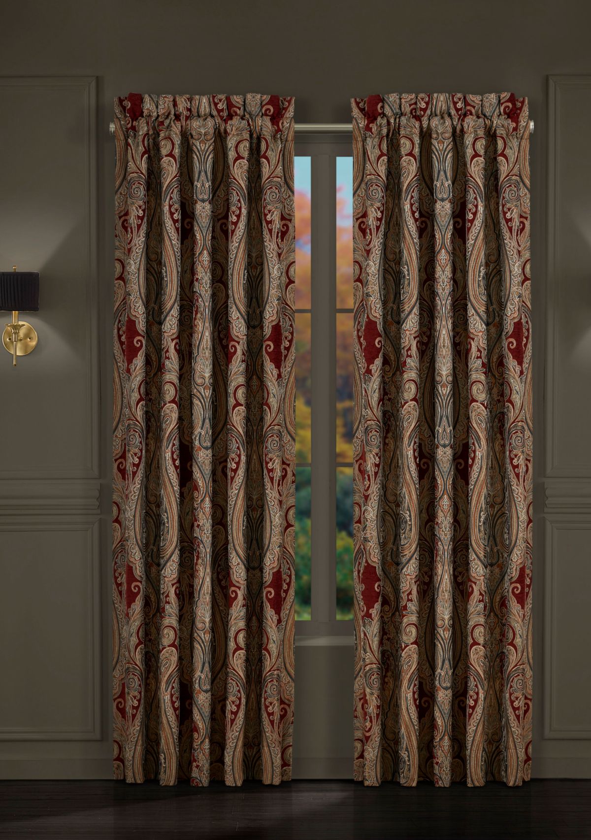 Garnet Drapery Panel Pair