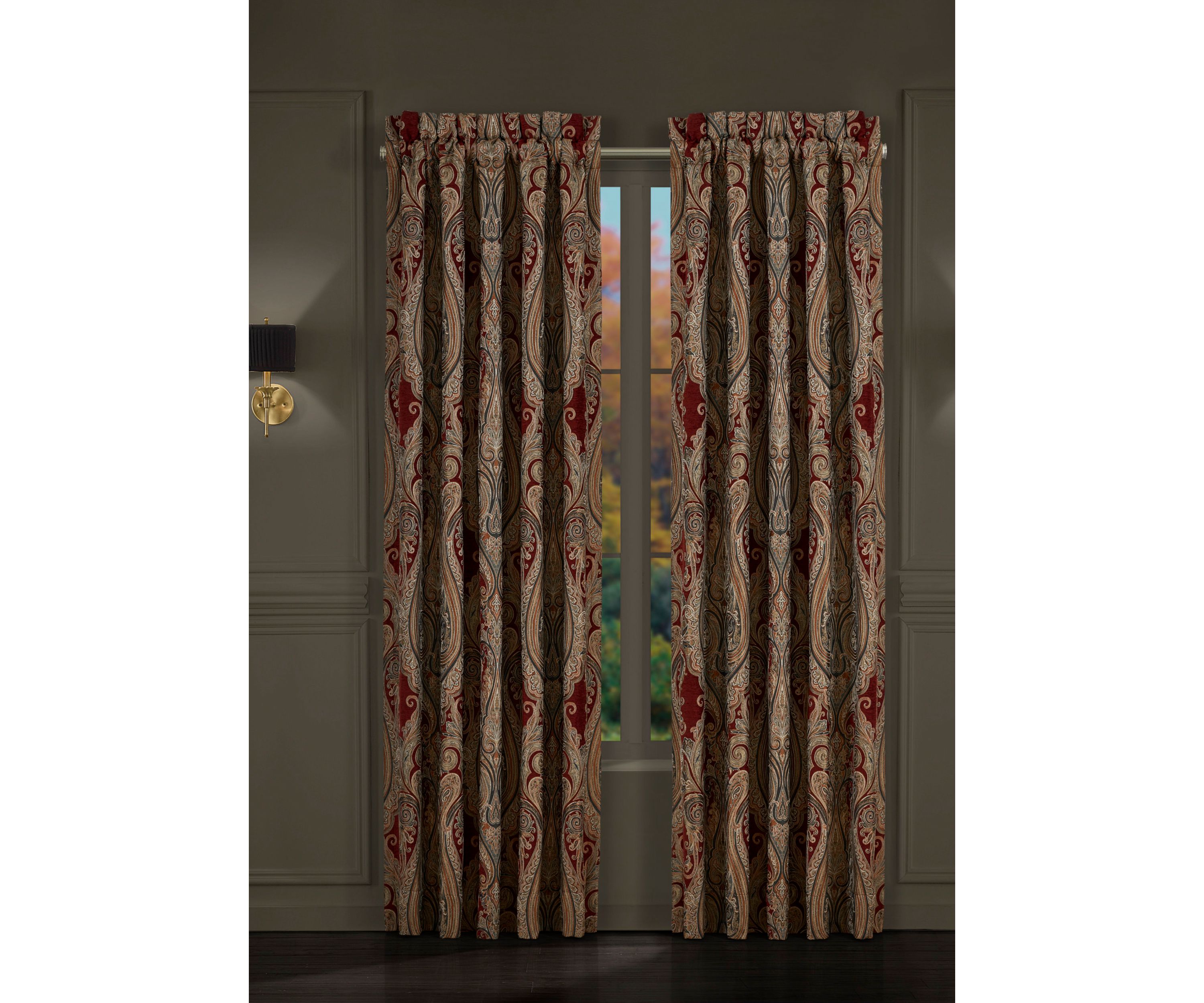 Garnet Drapery Panel Pair