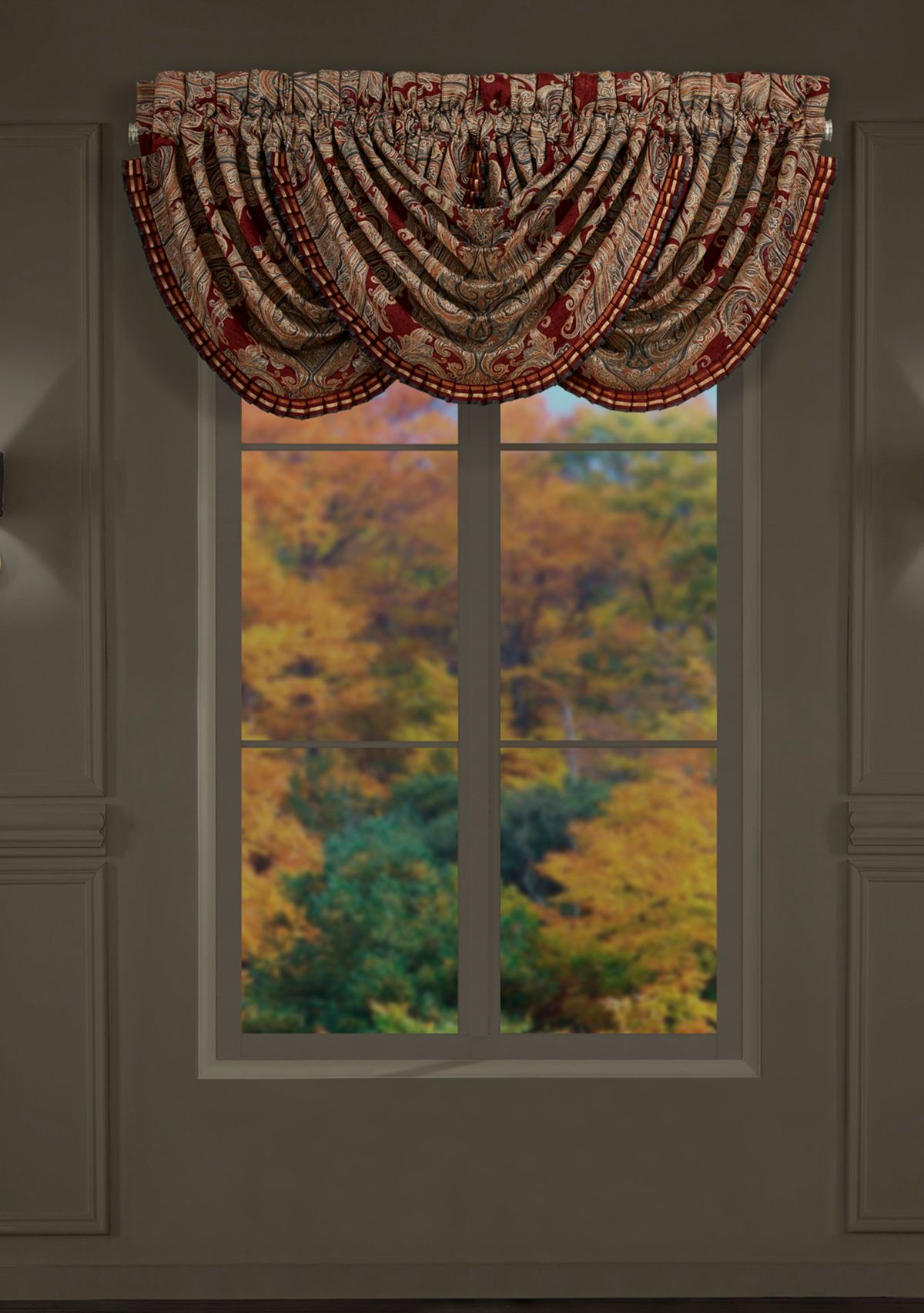 Garnet Window Waterfall Valance