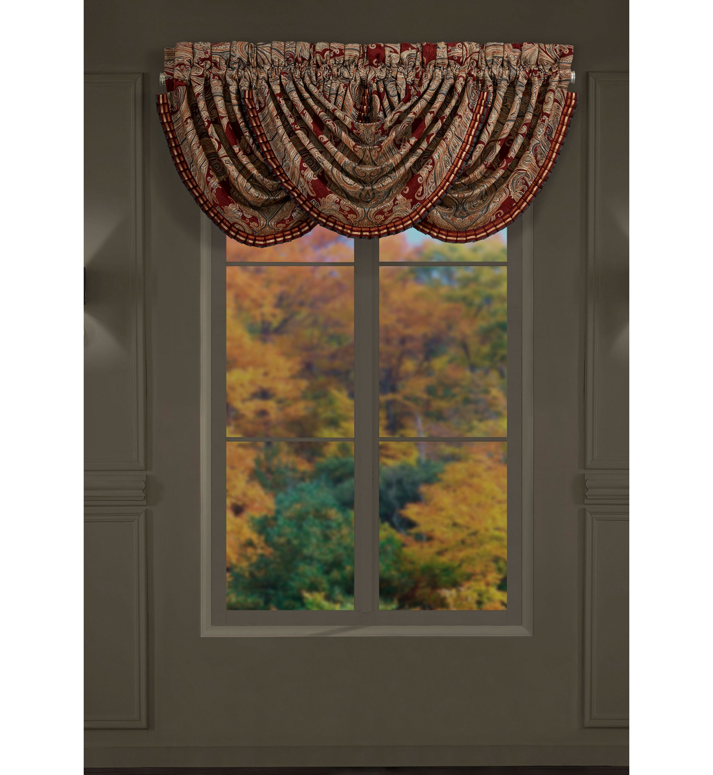 Garnet Window Waterfall Valance
