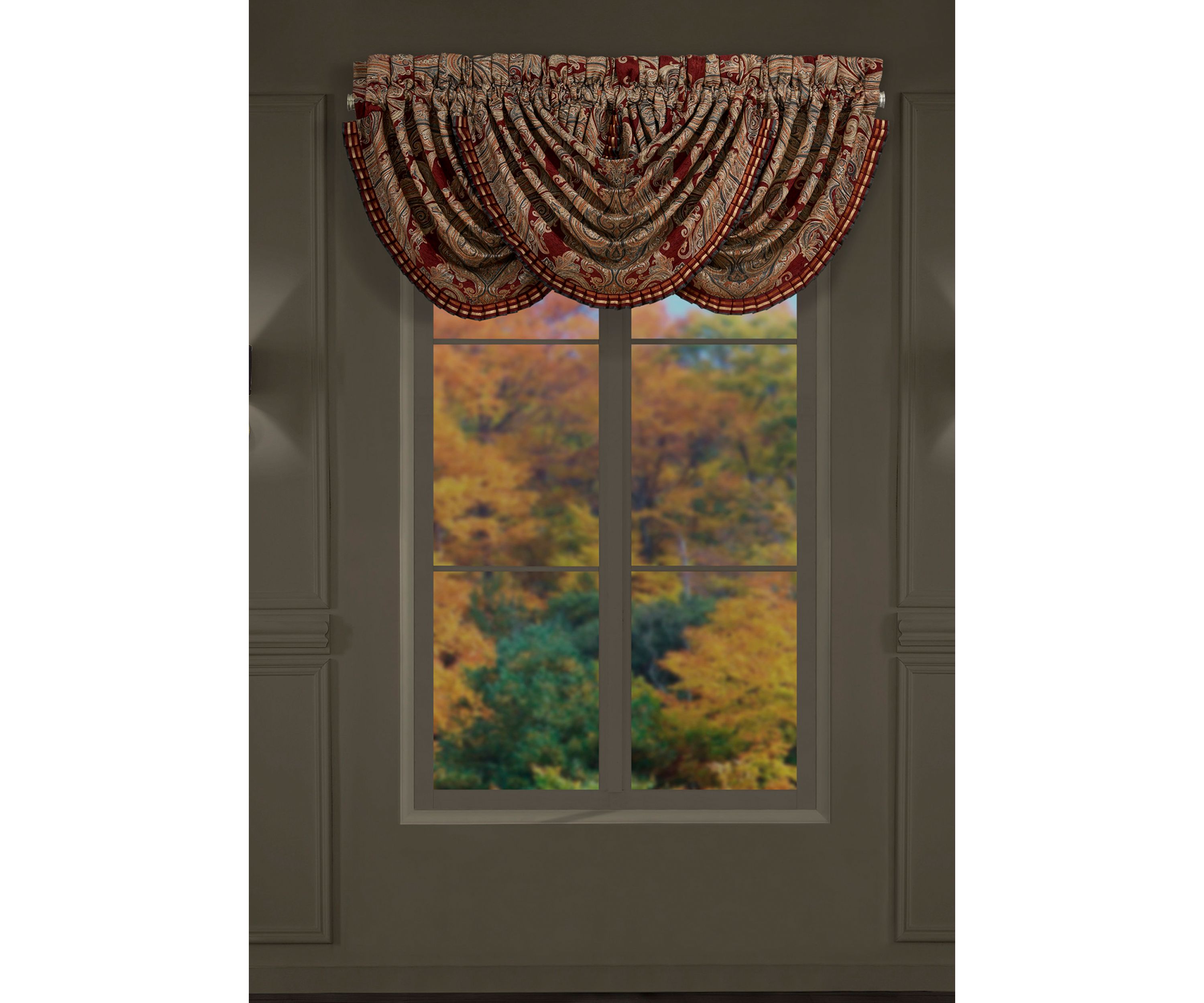 Garnet Window Waterfall Valance
