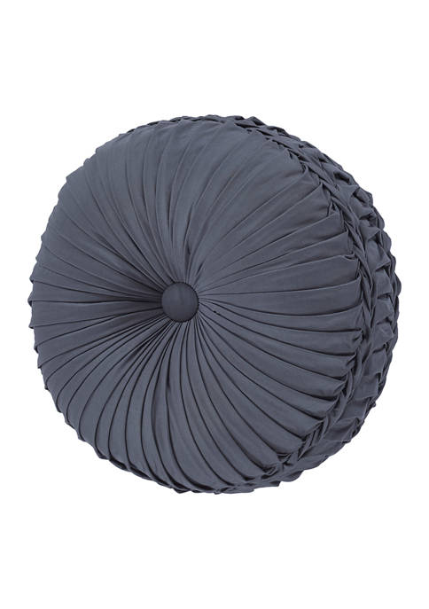 	  Delilah Blue Tufted Round Decorative Throw Pillow  