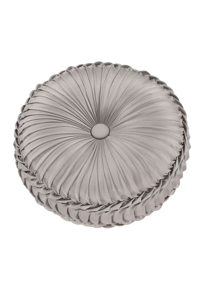 RICHMOND TUFTED ROUND PLLW:13.5 13.5:SILVER