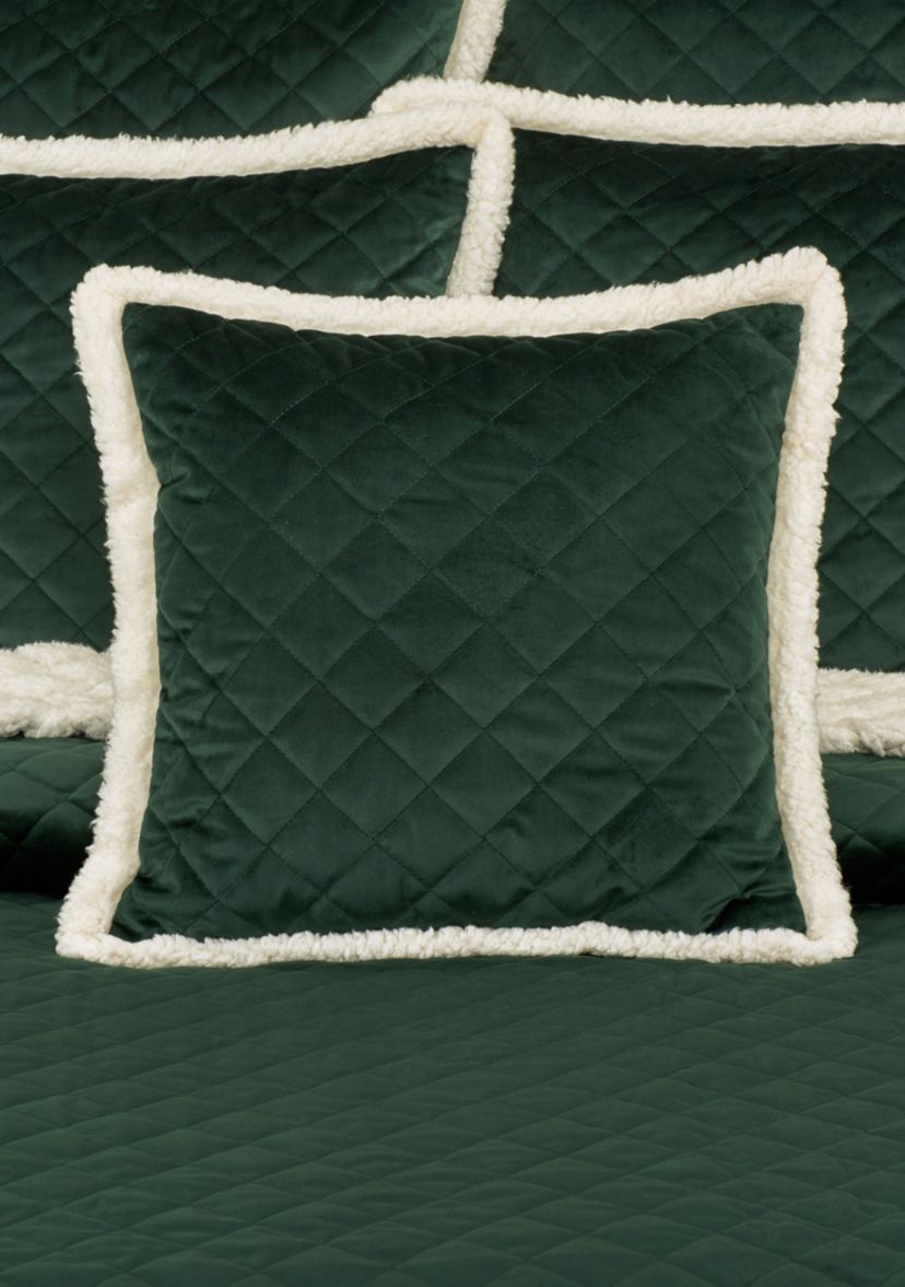 Casey Sherpa 18" Square Quilted Decorative Throw Pillow