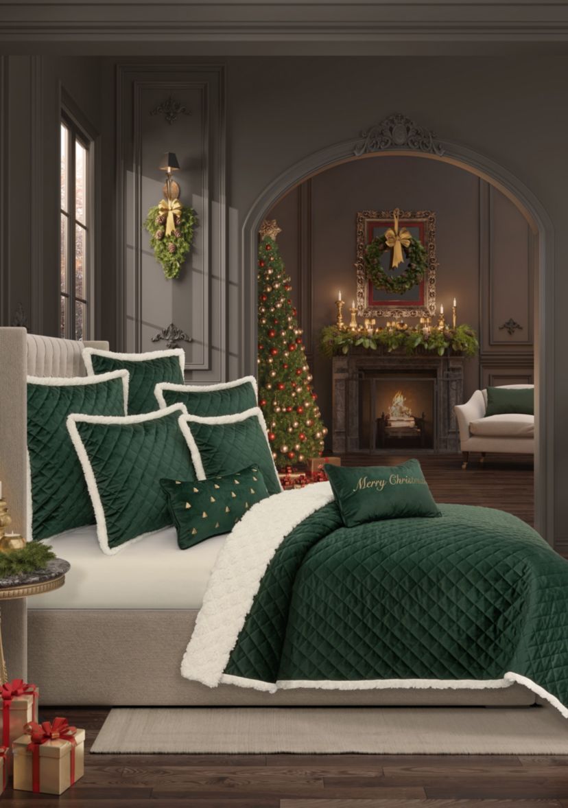 Casey Sherpa 18" Square Quilted Decorative Throw Pillow