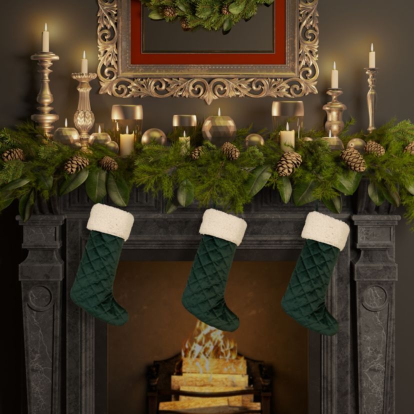 Casey Sherpa Quilted Christmas Stocking