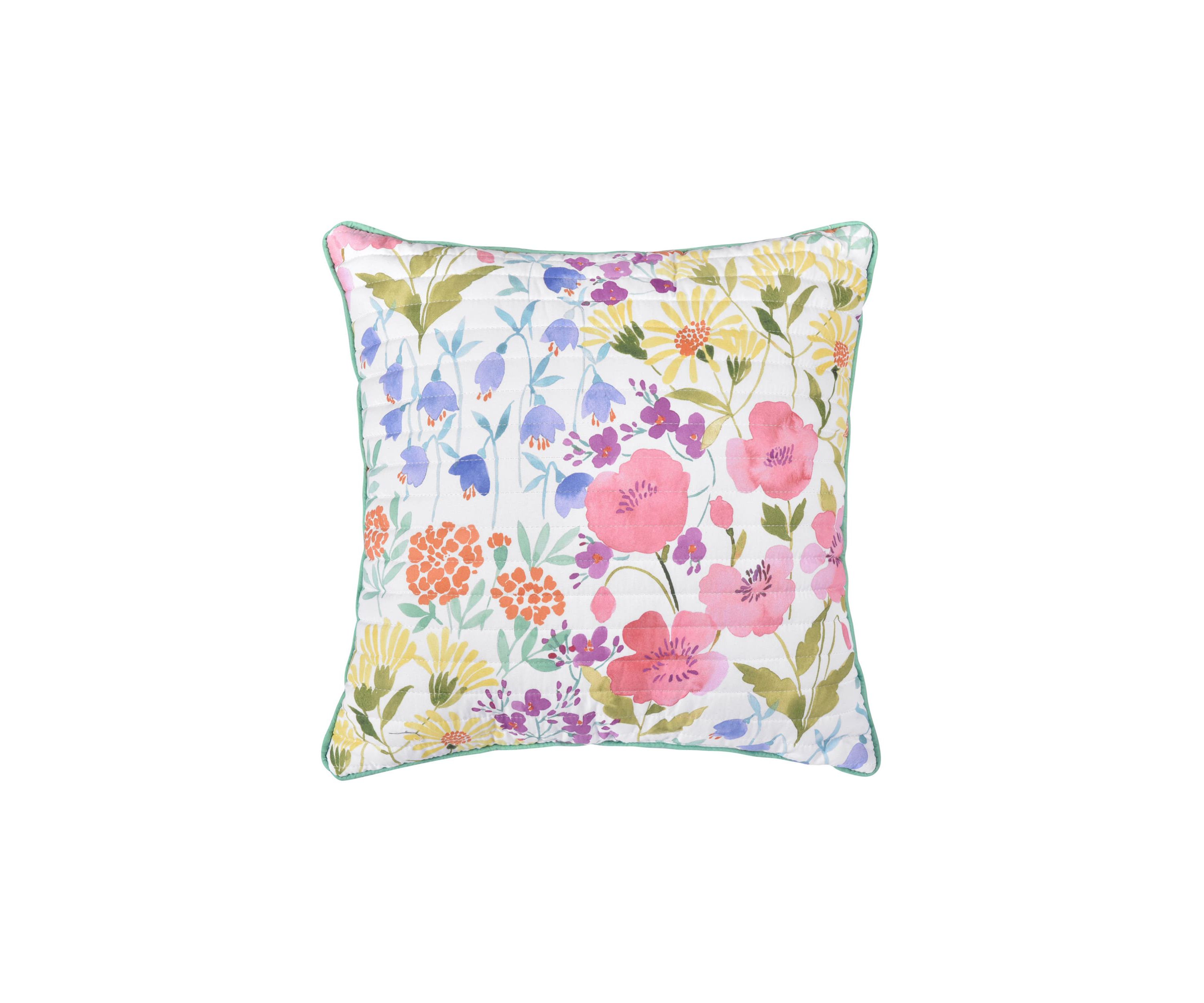Jules 18" Square Quilted Decorative Throw Pillow