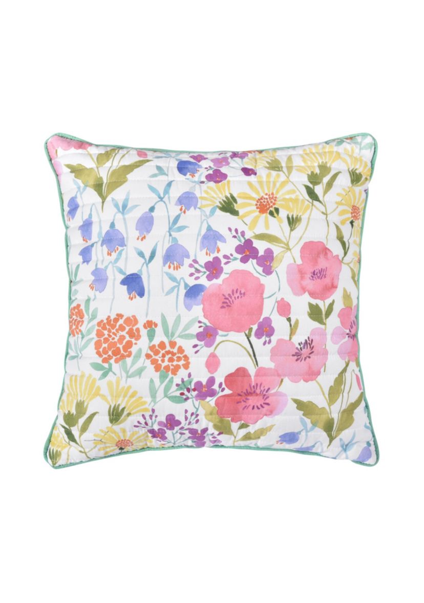 Jules 18" Square Quilted Decorative Throw Pillow