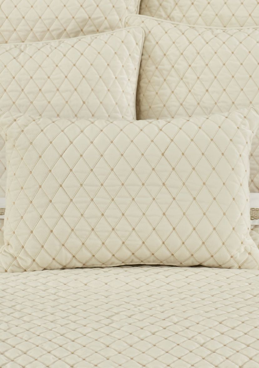 Grandeur Quilted Boudoir Decorative Throw Pillow