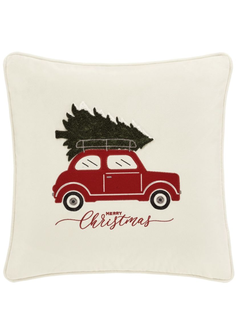 Christmas Car Pillow 20" Square Decorative Throw Pillow