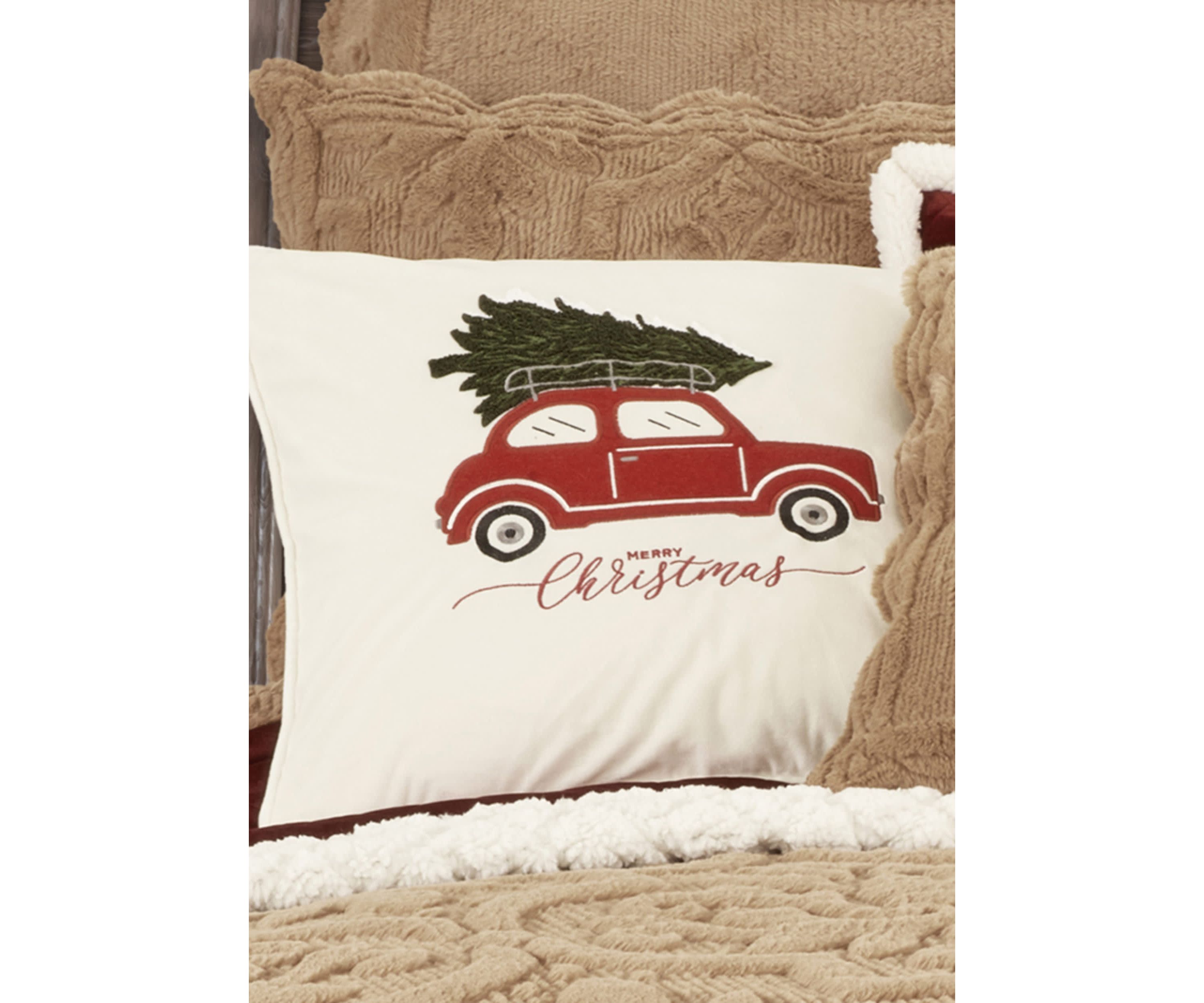 Christmas Car Pillow 20" Square Decorative Throw Pillow