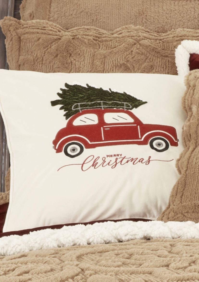 Christmas Car Pillow 20" Square Decorative Throw Pillow