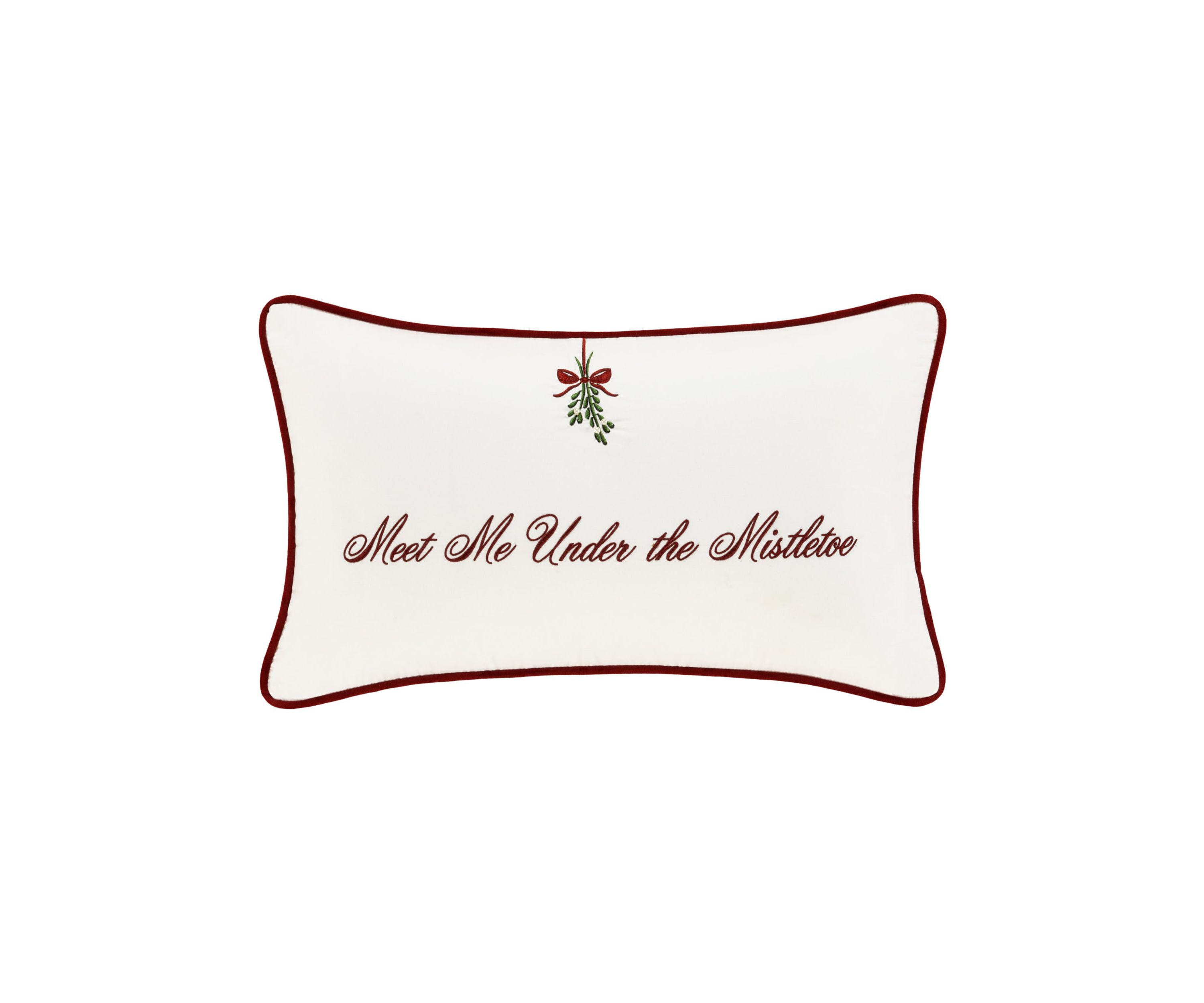Mistletoe Pillow Boudoir Embellished Decorative Throw Pillow