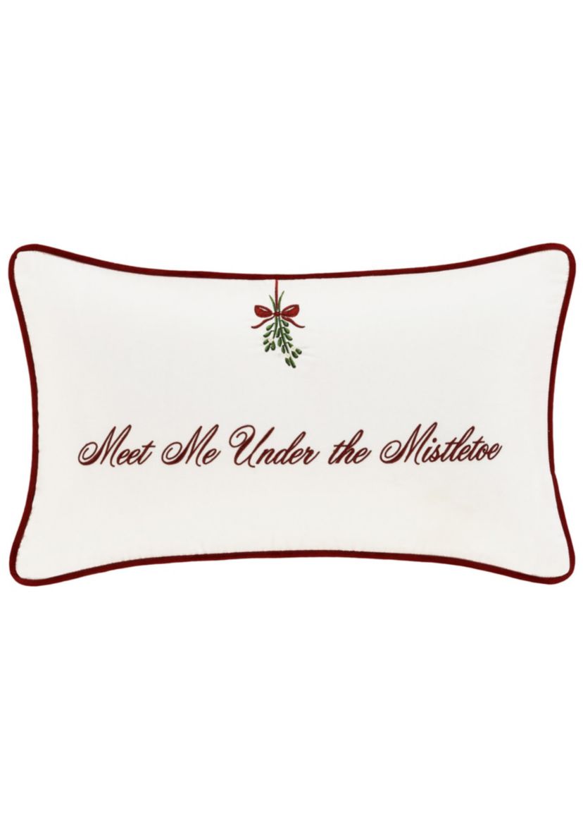 Mistletoe Pillow Boudoir Embellished Decorative Throw Pillow