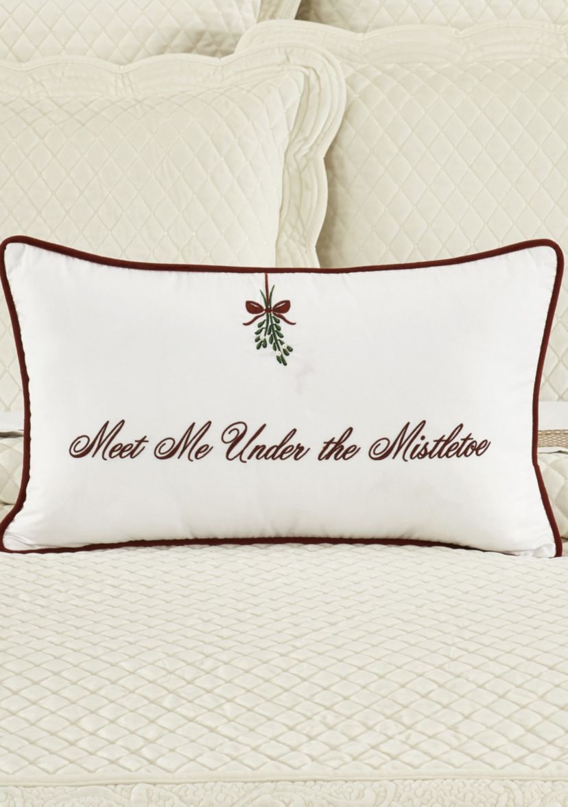 Mistletoe Pillow Boudoir Embellished Decorative Throw Pillow