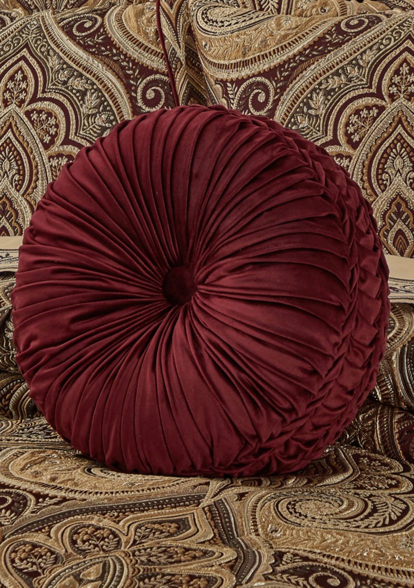Bordeaux Tufted Round Decorative Throw Pillow