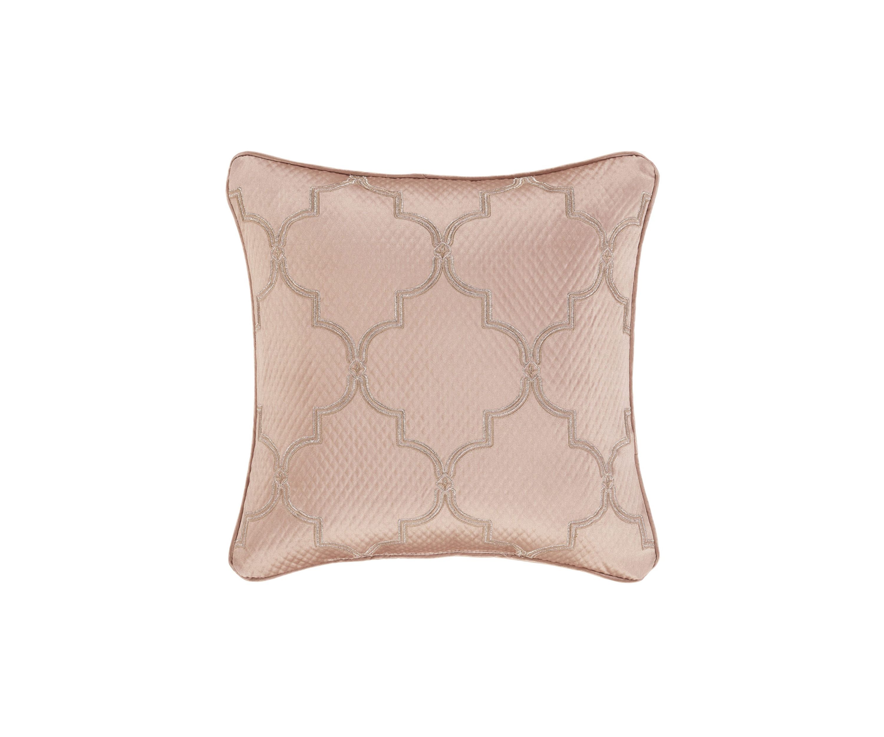Rosewater 18" Square Embellished Decorative Throw Pillow
