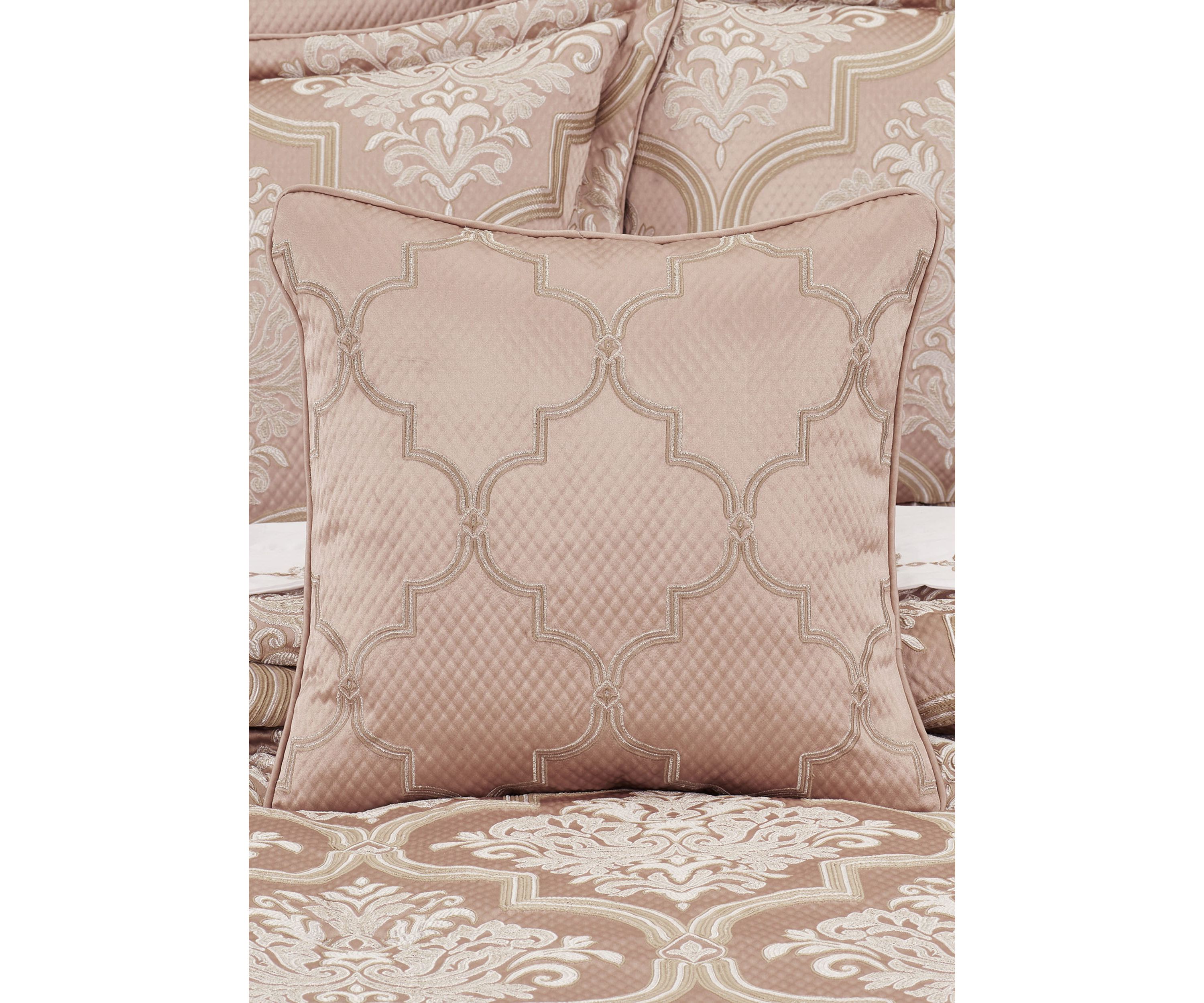 Rosewater 18" Square Embellished Decorative Throw Pillow