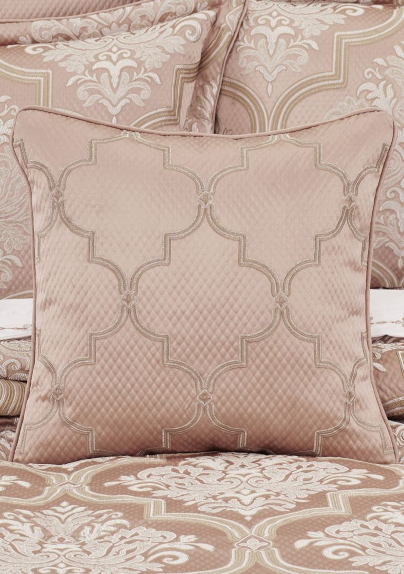 Rosewater 18" Square Embellished Decorative Throw Pillow