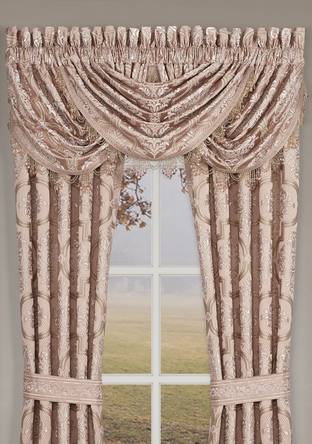 Rosewater Window Waterfall Valance