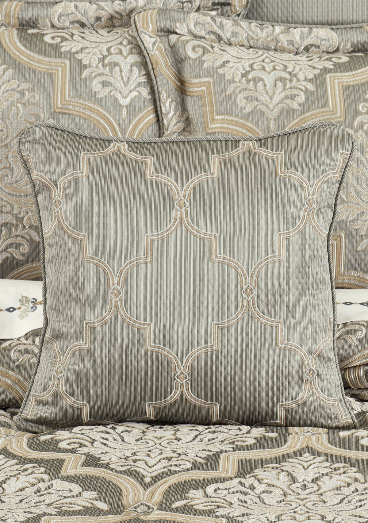 Martina 18" Square Embellished Decorative Throw Pillow
