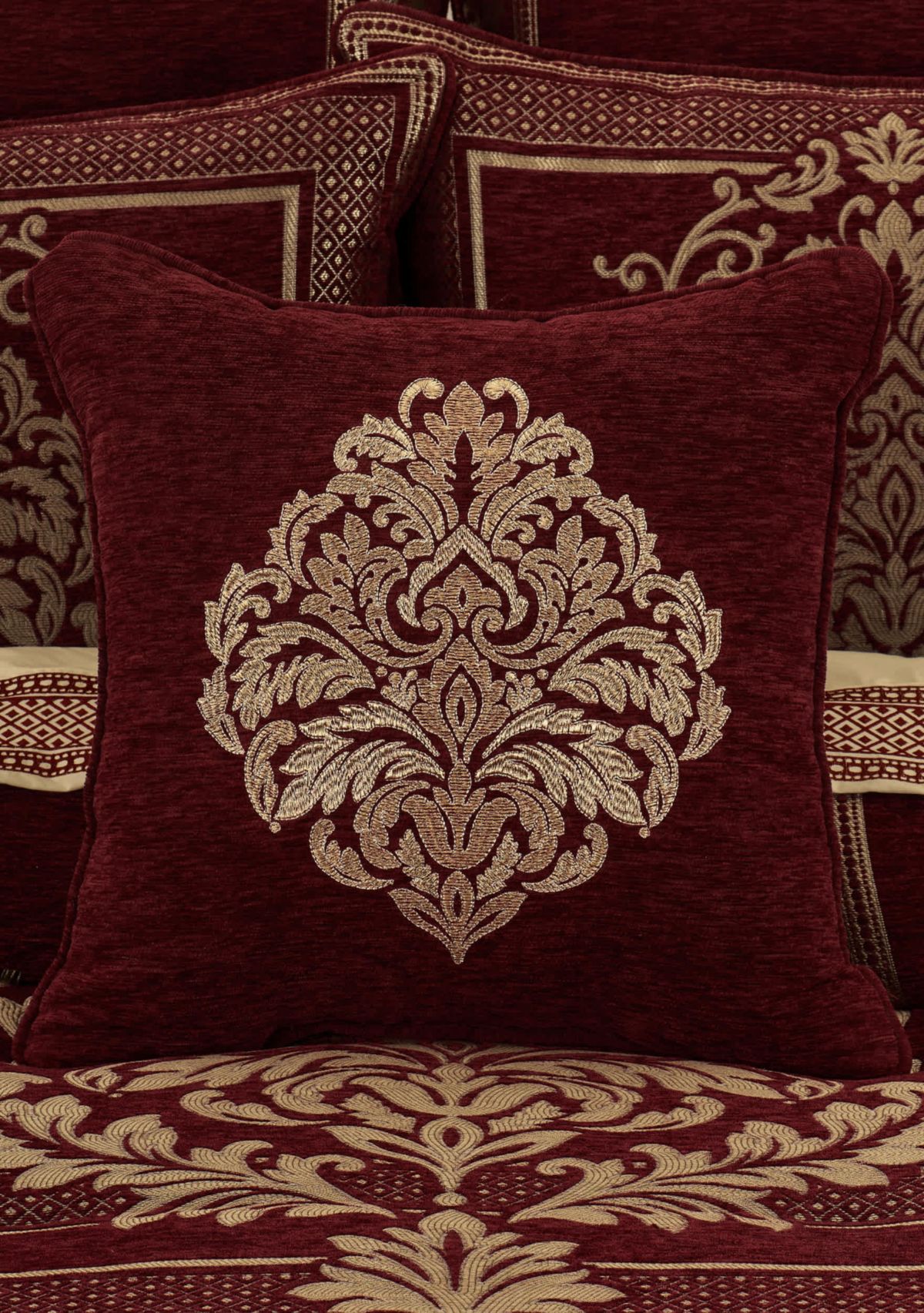 Laurenza 18" Square Embellished Decorative Throw Pillow