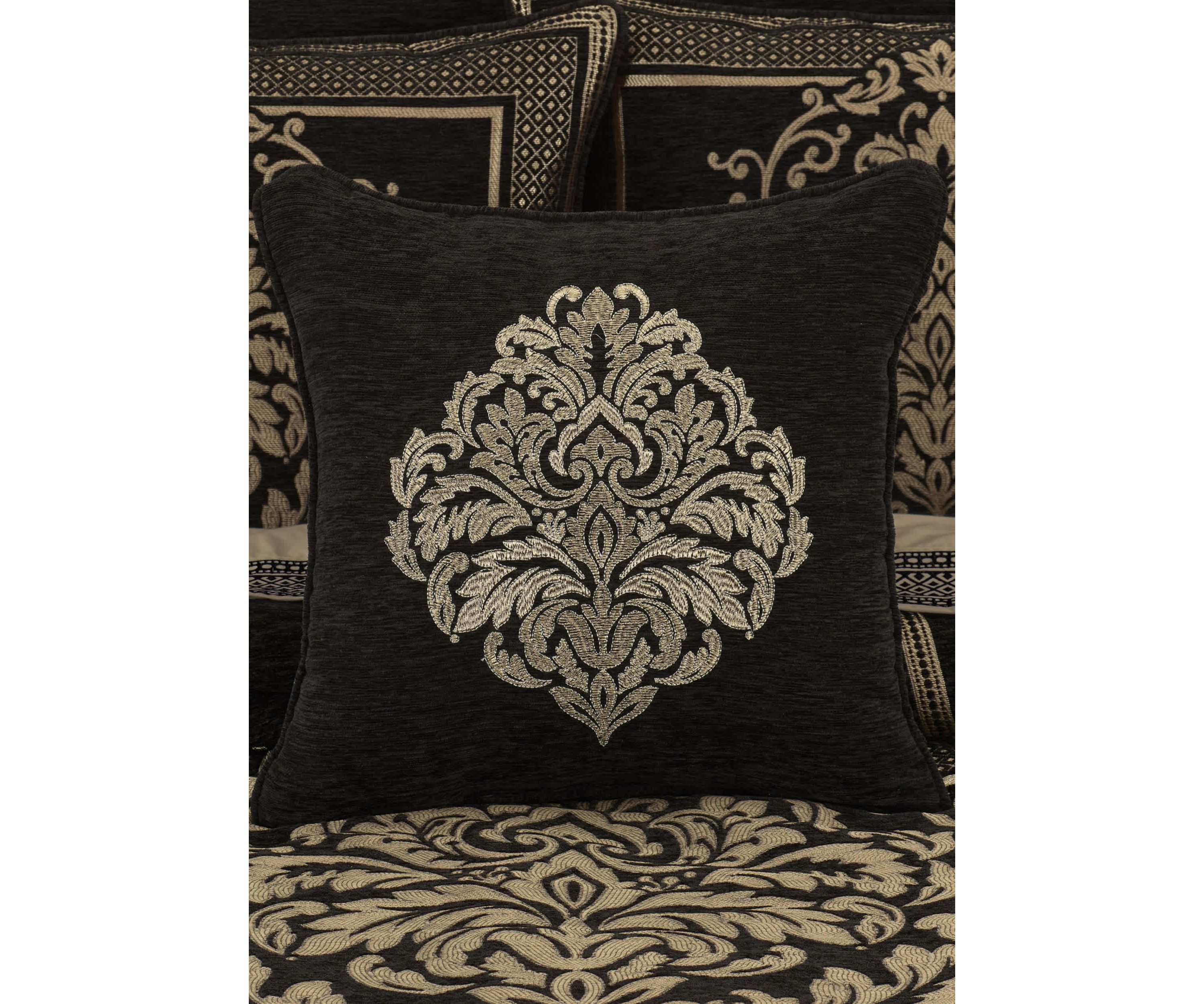 Laurenza 18" Square Embellished Decorative Throw Pillow