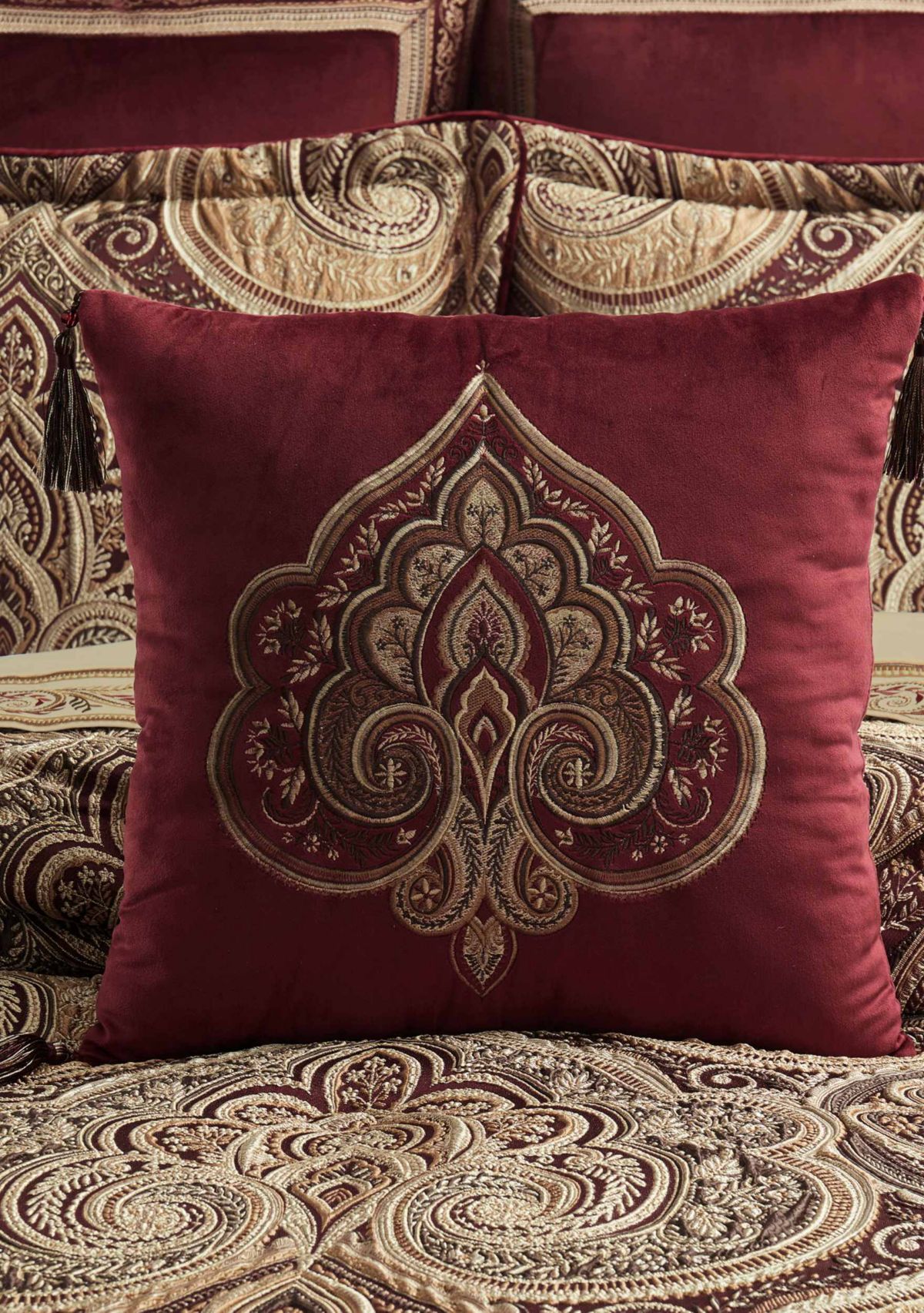 Calistoga 18" Square Embellished Decorative Throw Pillow