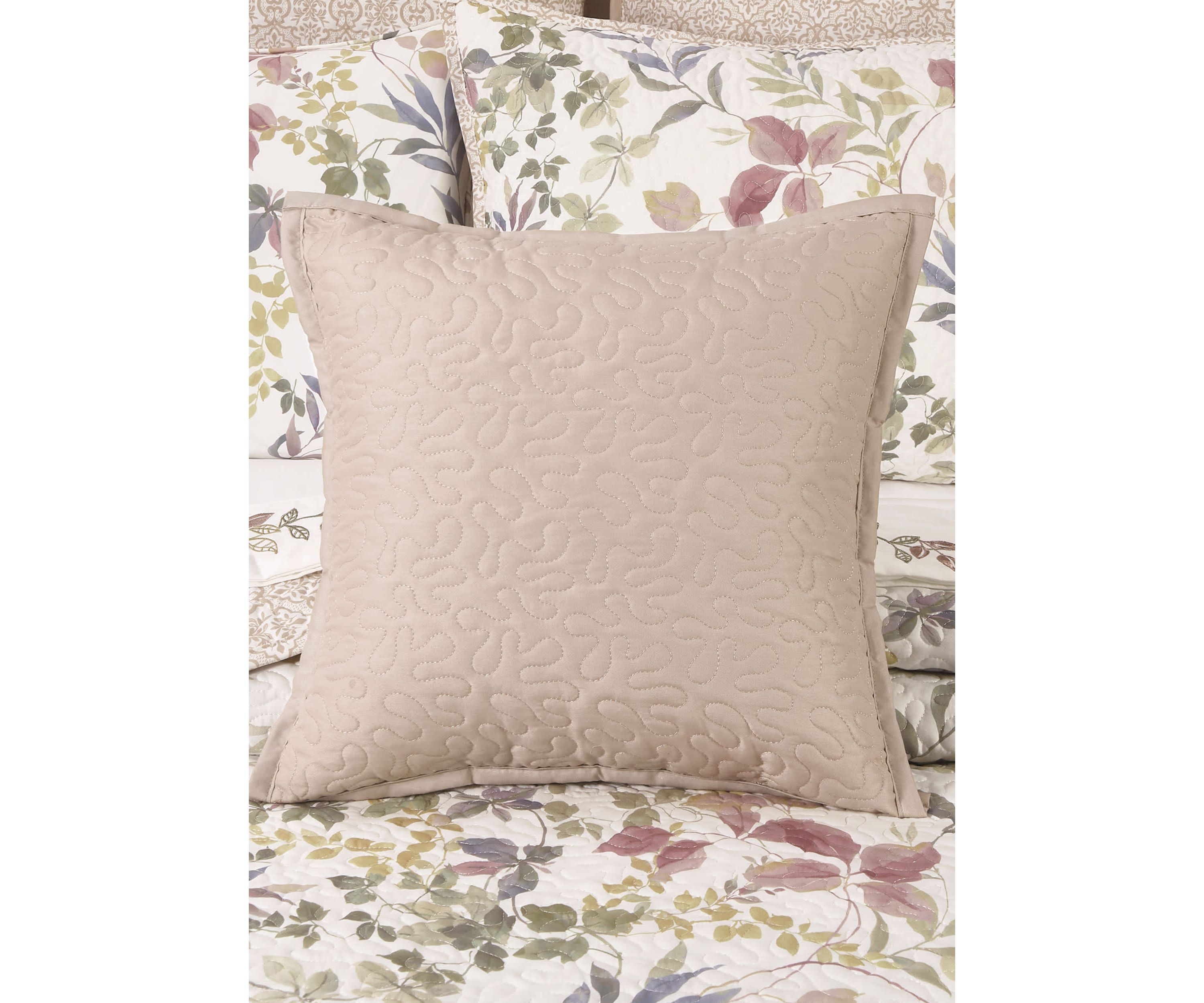 Rosewood 16" Square Quilted Decorative Throw Pillow