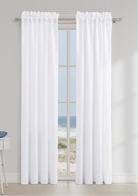 J. Queen New York Bayside Drapery Panel Pair, White, 84-89 2 Wide