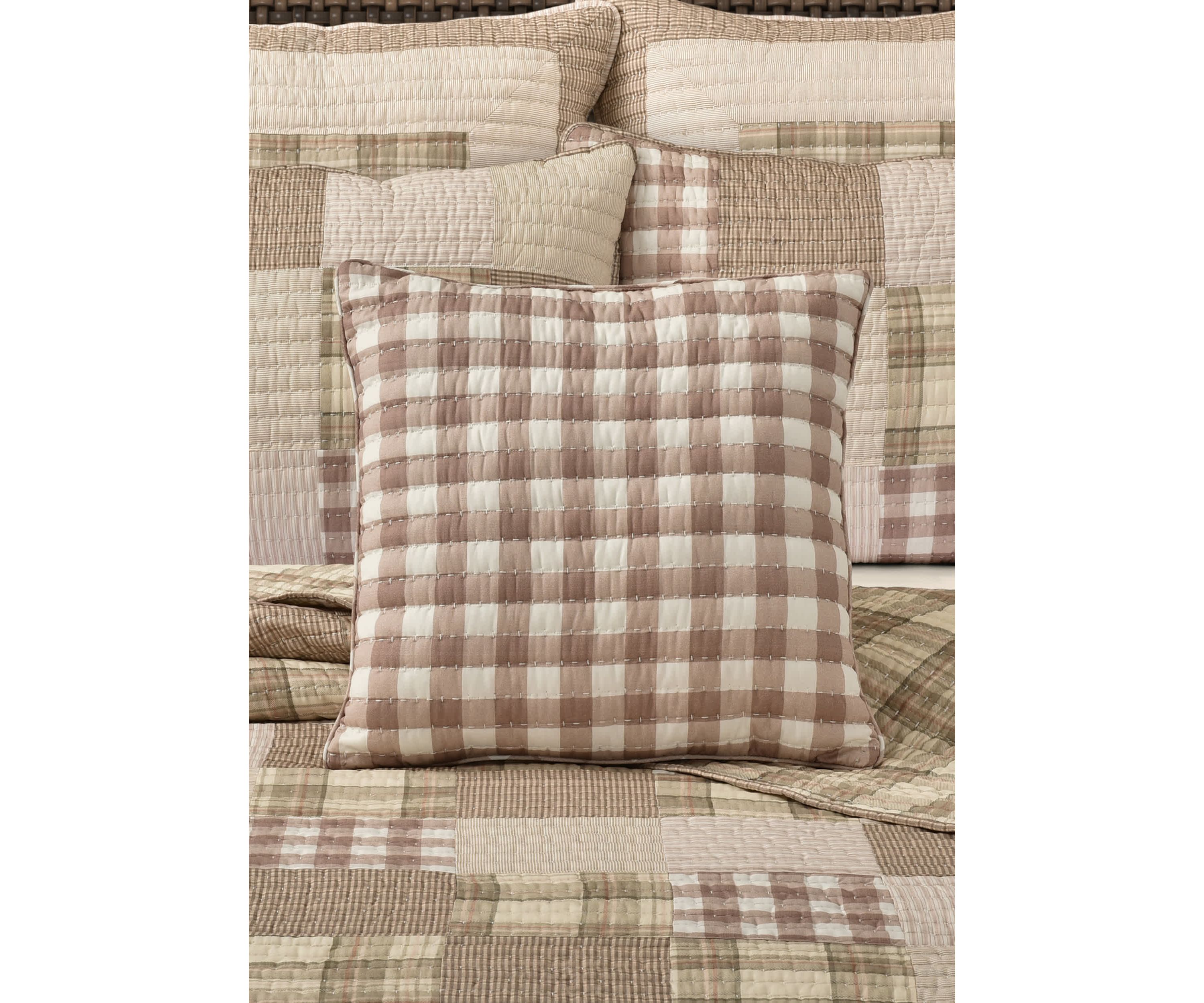Mayfair Quilt 18" Square Quilted Decorative Throw Pillow