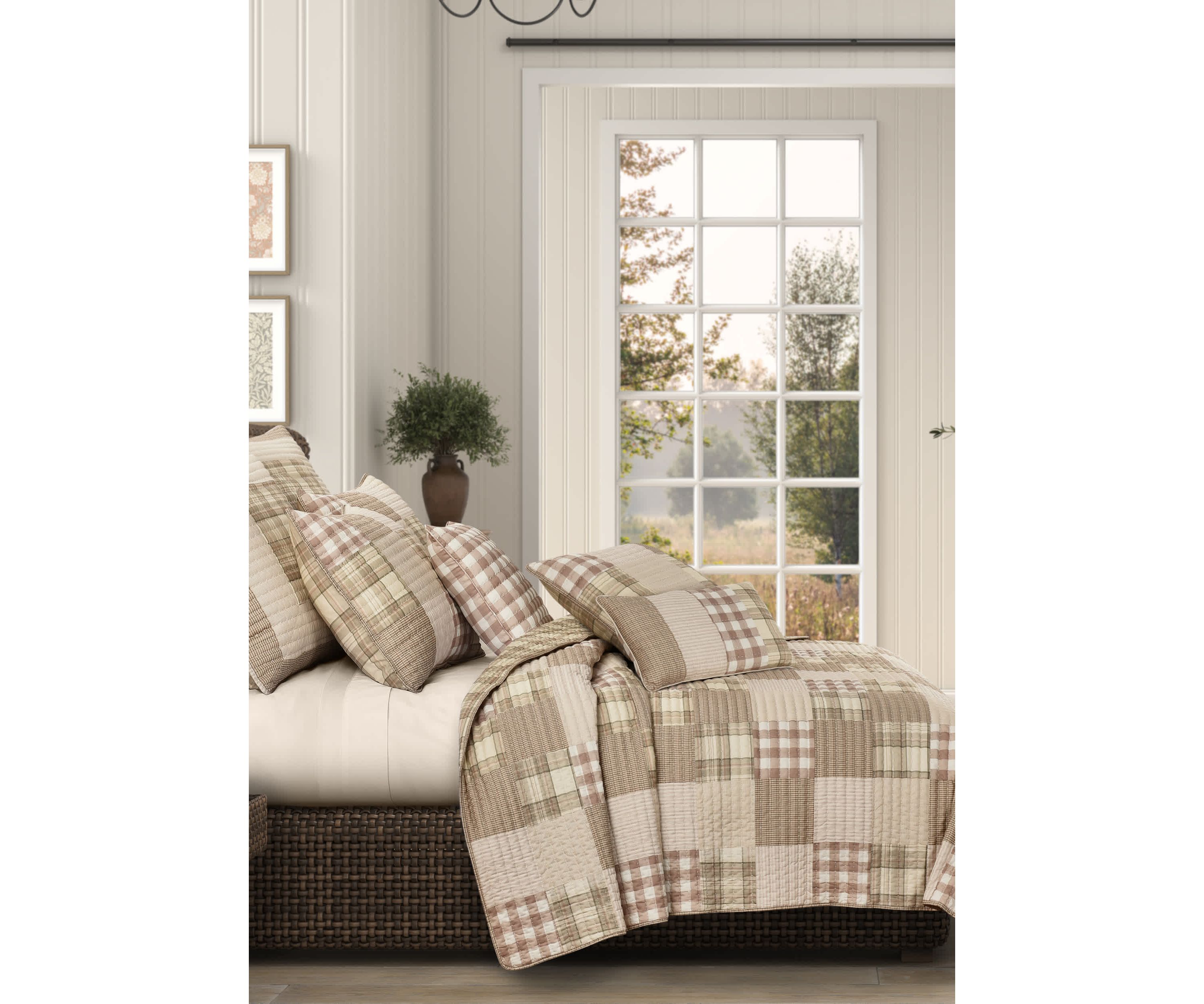 Mayfair Quilt 18" Square Quilted Decorative Throw Pillow