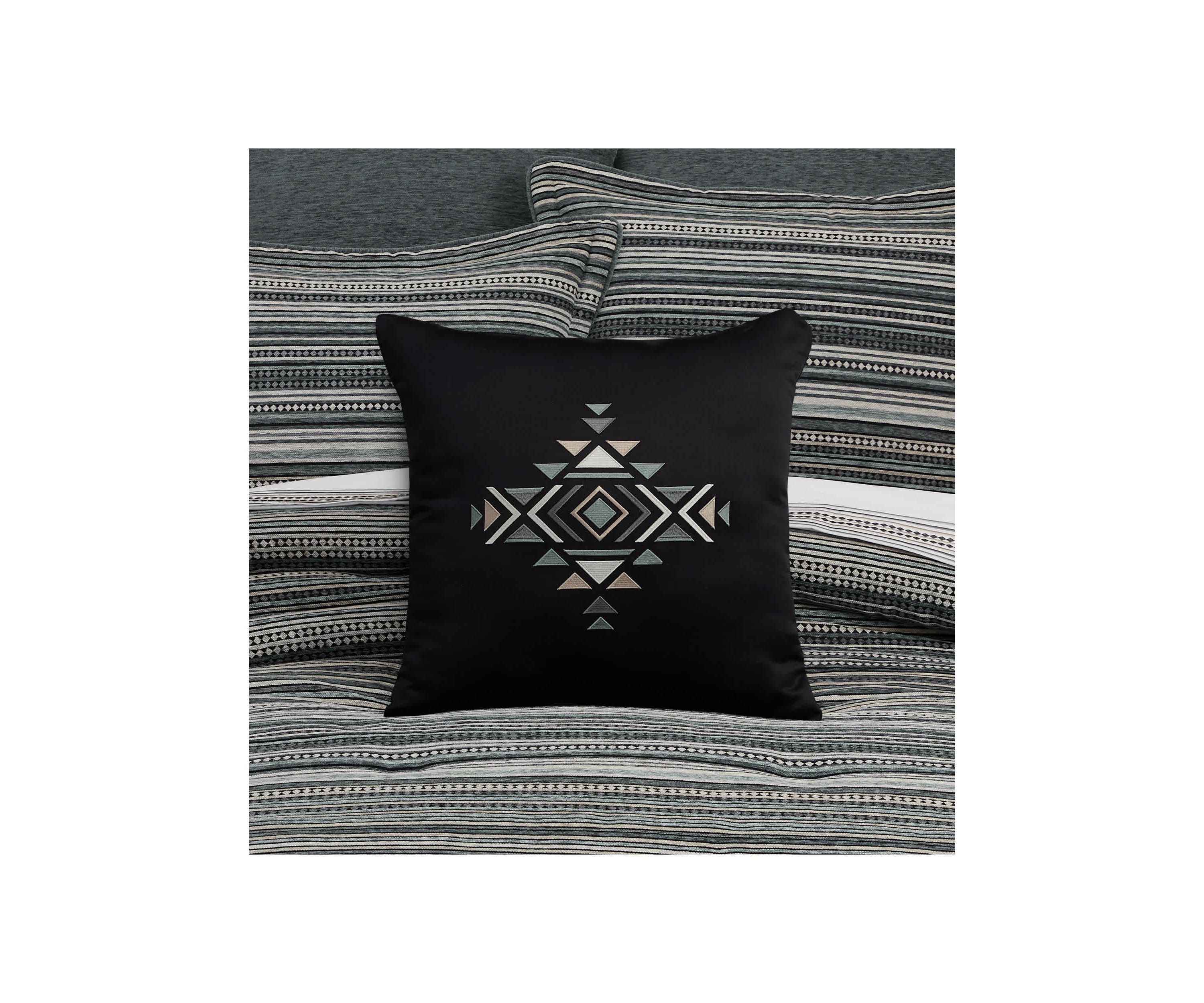 Parallel 18" Square Embellished Decorative Throw Pillow