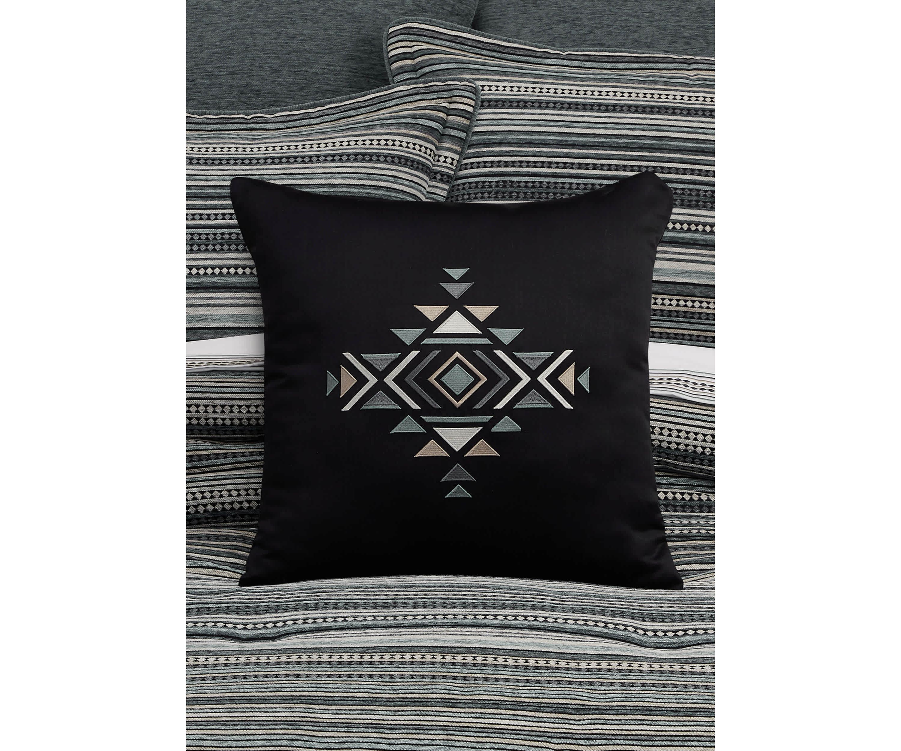 Parallel 18" Square Embellished Decorative Throw Pillow