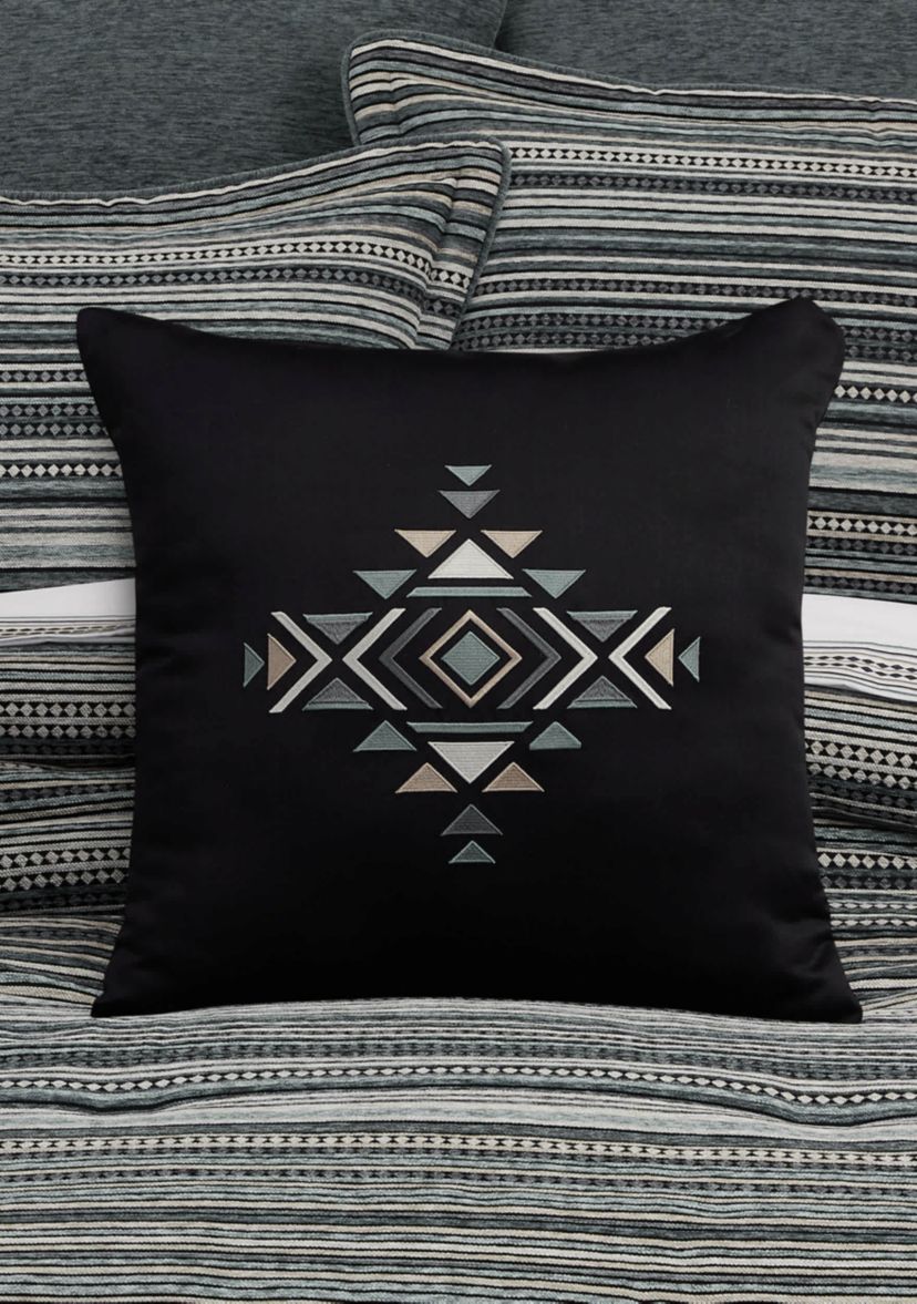 Parallel 18" Square Embellished Decorative Throw Pillow