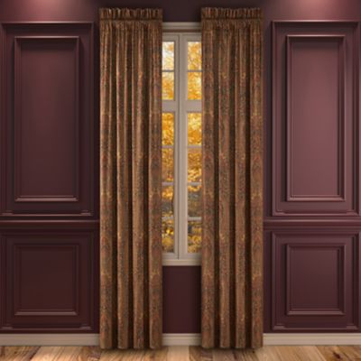 J. Queen New York DESTINY - CHOCOLATE 84" WINDOW PANEL PAIR, 50-in. W x 84-in. L