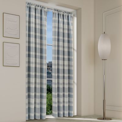 J. Queen New York ROCCO 84" WINDOW PANEL PAIR, Blue, 50-in. W x 84-in. L