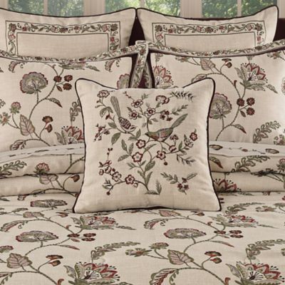 J. Queen New York THE GROVE 18" SQUARE DECORATIVE THROW PILLOW, Red, 18 x 18