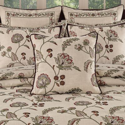 J. Queen New York THE GROVE 20" SQUARE DECORATIVE THROW PILLOW, Red, 20 x 20
