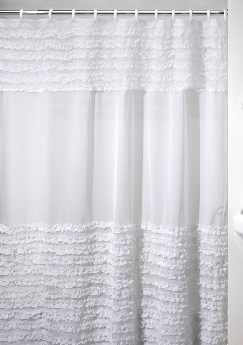 Ruffles White Shower Curtain 72-in. x 72-in.