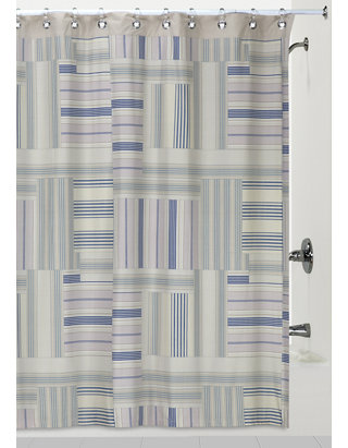 Creative Bath Ticking Stripe Shower, Gray Ticking Stripe Shower Curtain
