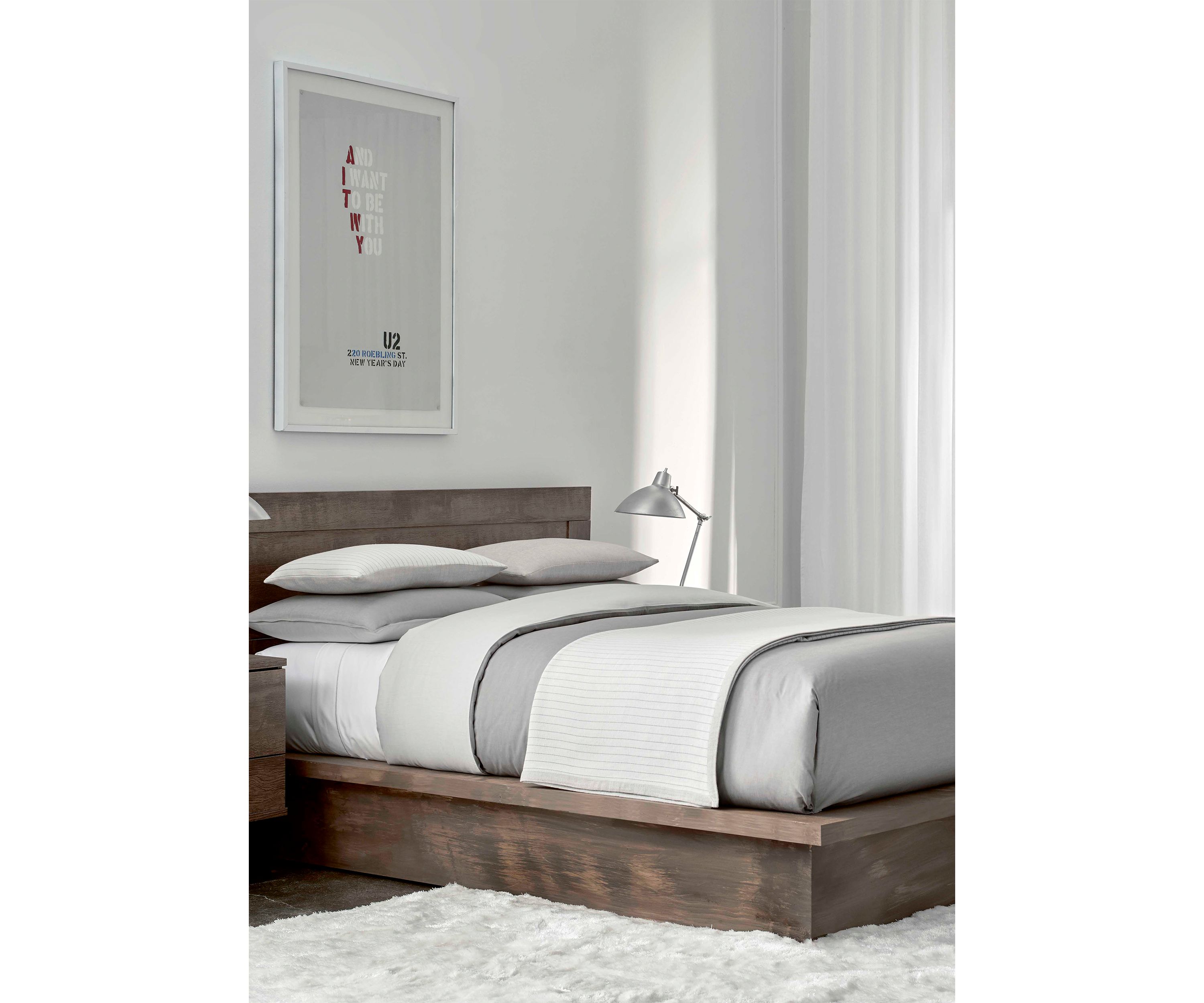 Reversible Heathered Grey Duvet Cover Set
