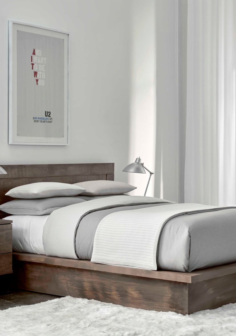 Reversible Heathered Grey Duvet Cover Set